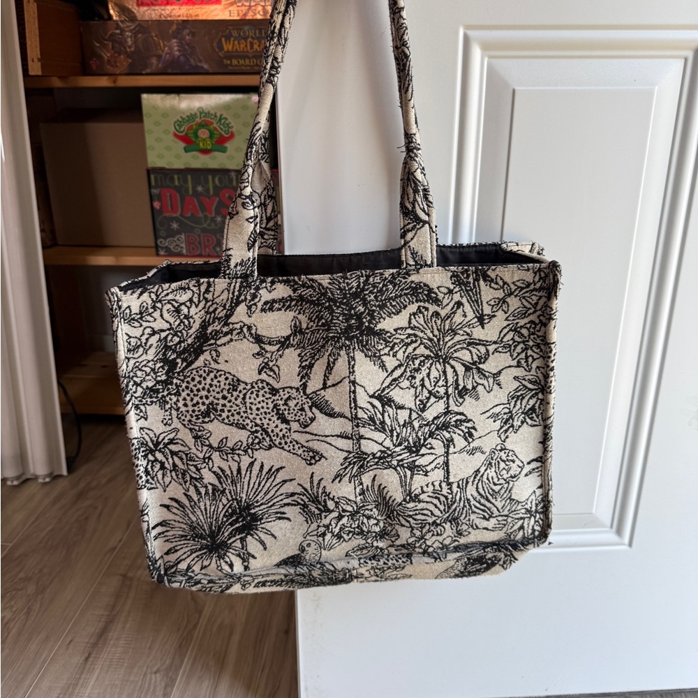 Black and Cream Tote Bag
